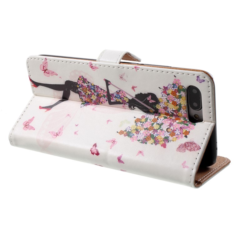 Patterned PU Leather Wallet Stand Accessory Case Shell for Huawei Honor 10 - Flowered Girl Holding Umbrella-5