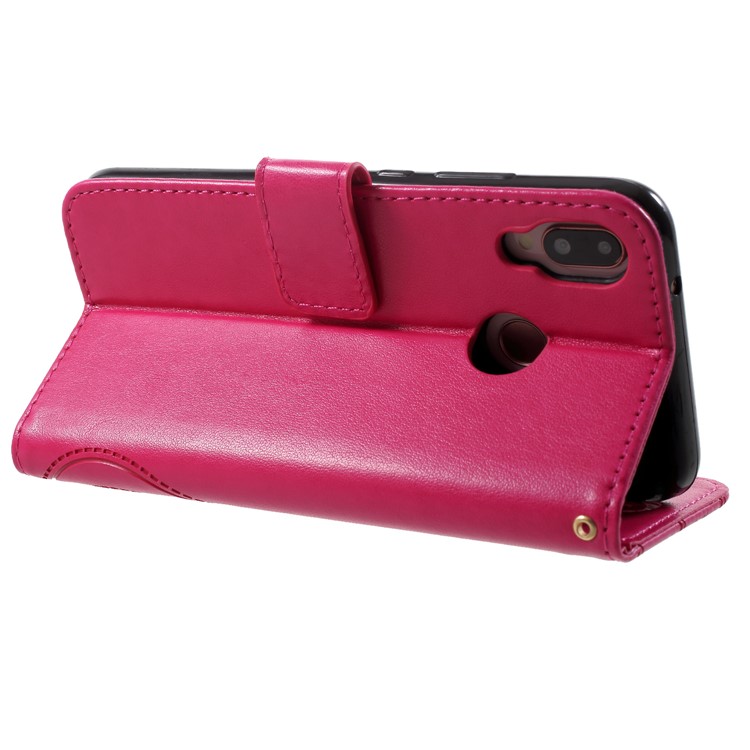 Imprint Butterfly Heart Leather Wallet Case for Huawei P20 Lite / Nova 3e - Rose-5
