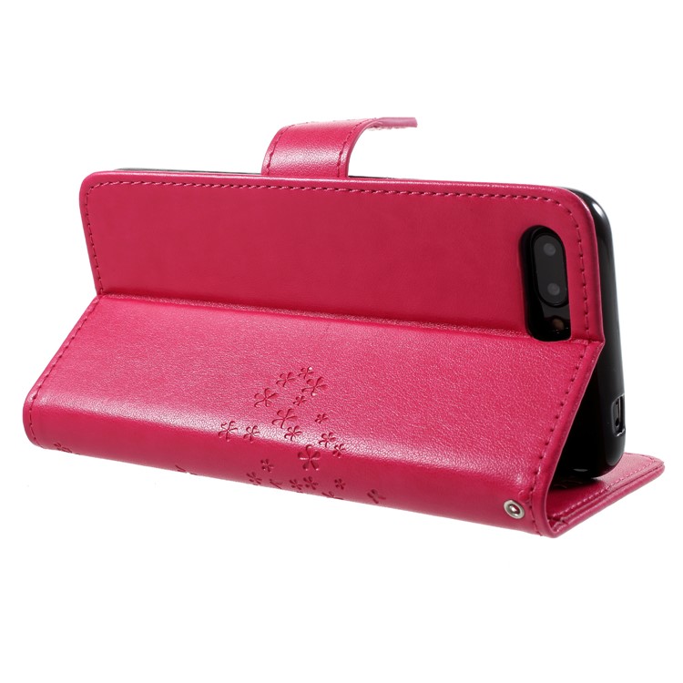Imprint Tree Owl Magnetic Wallet PU Leather Cover with Stand for Huawei Honor 10 - Rose-5