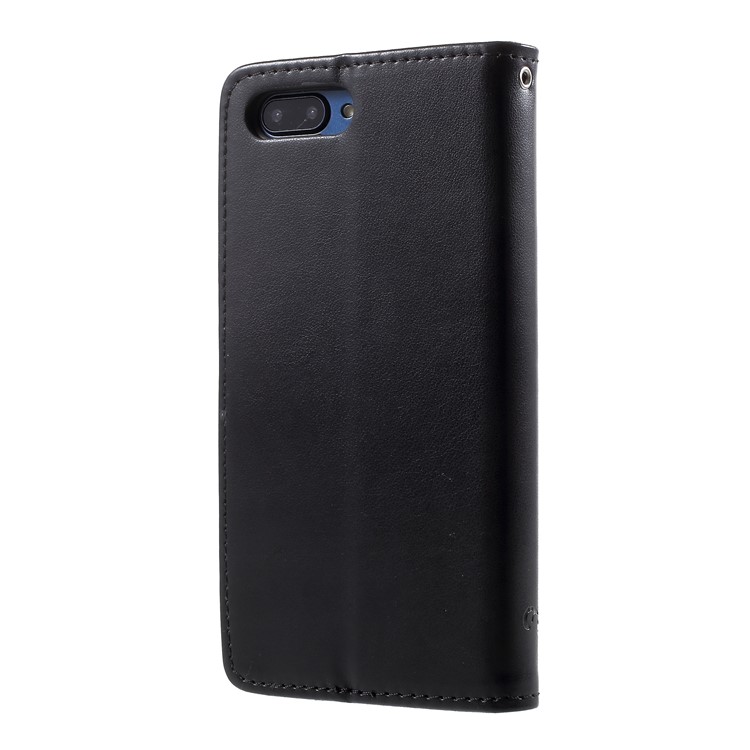 Imprint Butterfly Flowers Leather Wallet Case for Huawei Honor 10 - Black-3