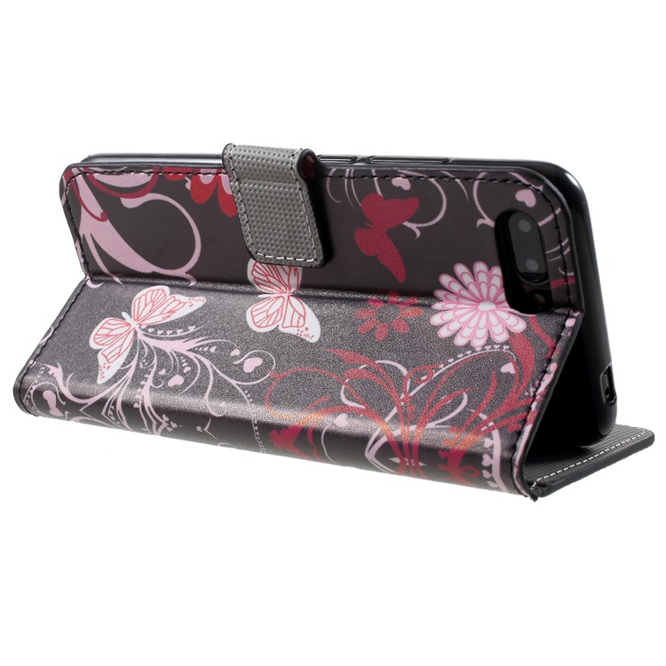 Pattern Printing Wallet Stand Leather Phone Case for Huawei Honor 10 - Butterfly and Flower-5