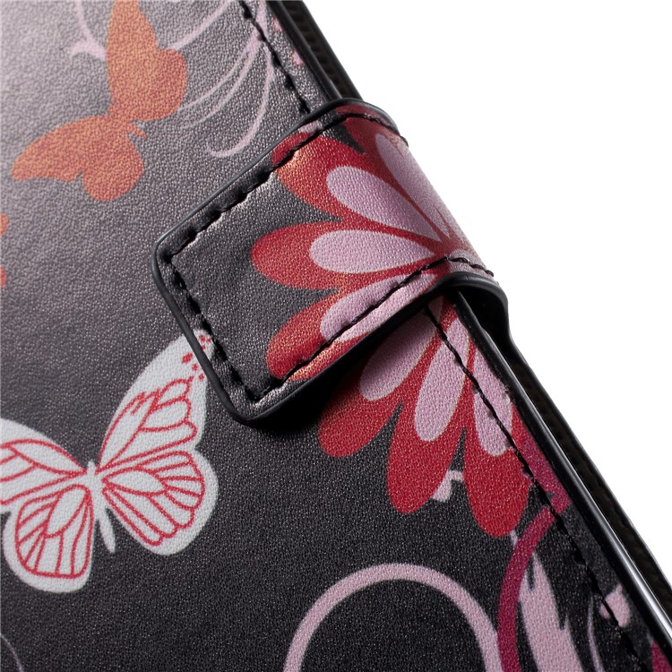Pattern Printing Wallet Stand Leather Phone Case for Huawei Honor 10 - Butterfly and Flower-7