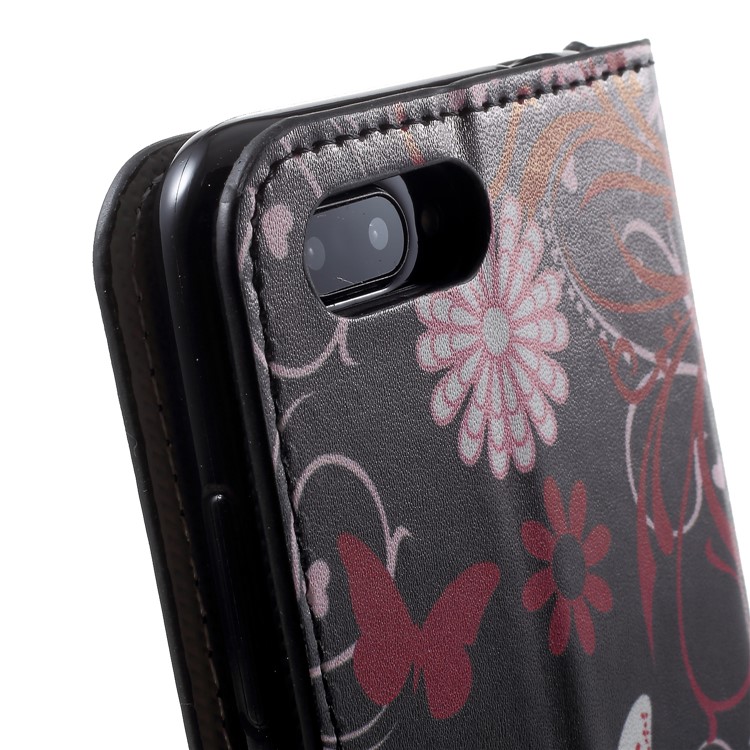 Pattern Printing Wallet Stand Leather Phone Case for Huawei Honor 10 - Butterfly and Flower-8