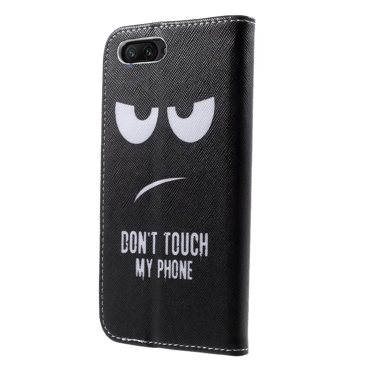 Pattern Printing Wallet Stand Flip Leather Case for Huawei Honor 10 - Do Not Touch My Phone-2