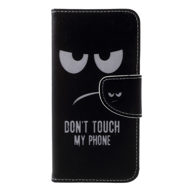 Pattern Printing Wallet Stand Flip Leather Case for Huawei Honor 10 - Do Not Touch My Phone-3
