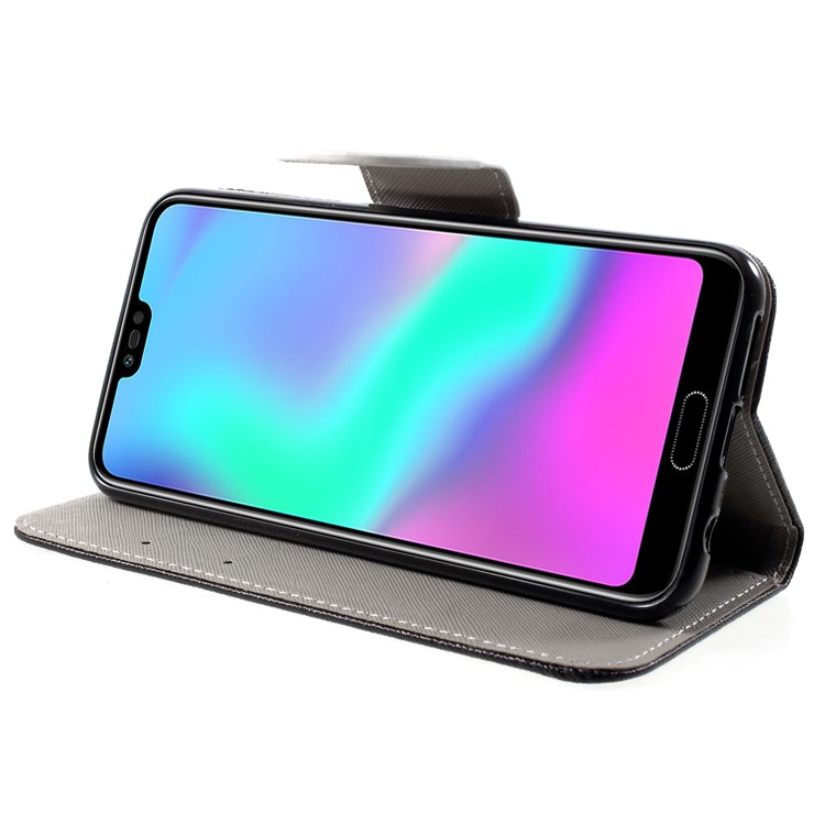 Pattern Printing Wallet Stand Flip Leather Case for Huawei Honor 10 - Do Not Touch My Phone-4