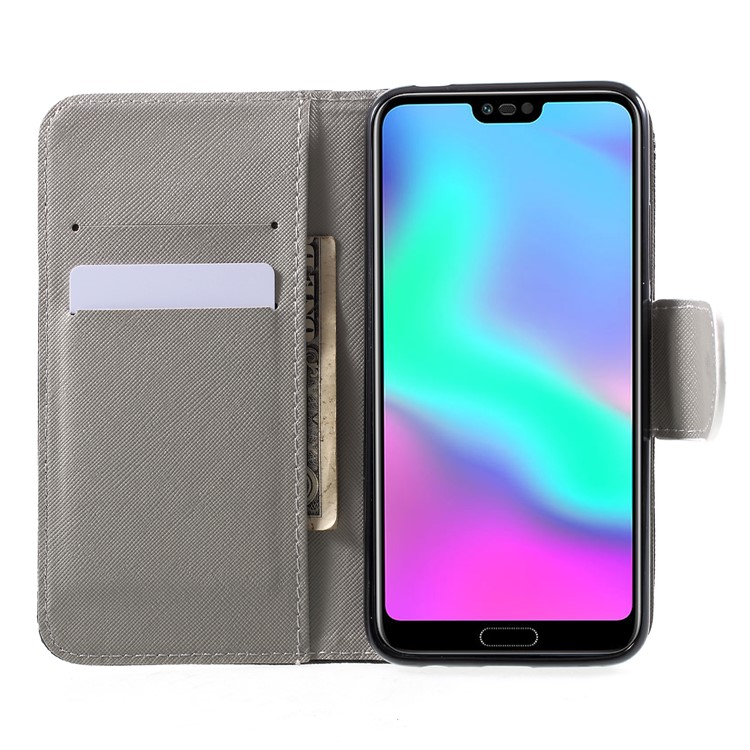 Pattern Printing Wallet Stand Flip Leather Case for Huawei Honor 10 - Do Not Touch My Phone-6