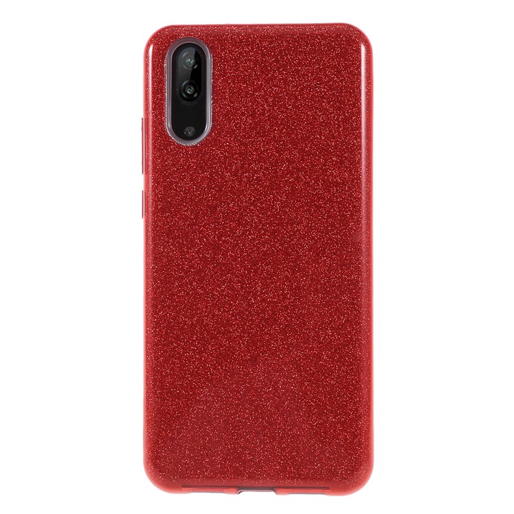 PC TPU Hybrid Phone Case + Flash Powder Paper for Huawei P20 - Red-2