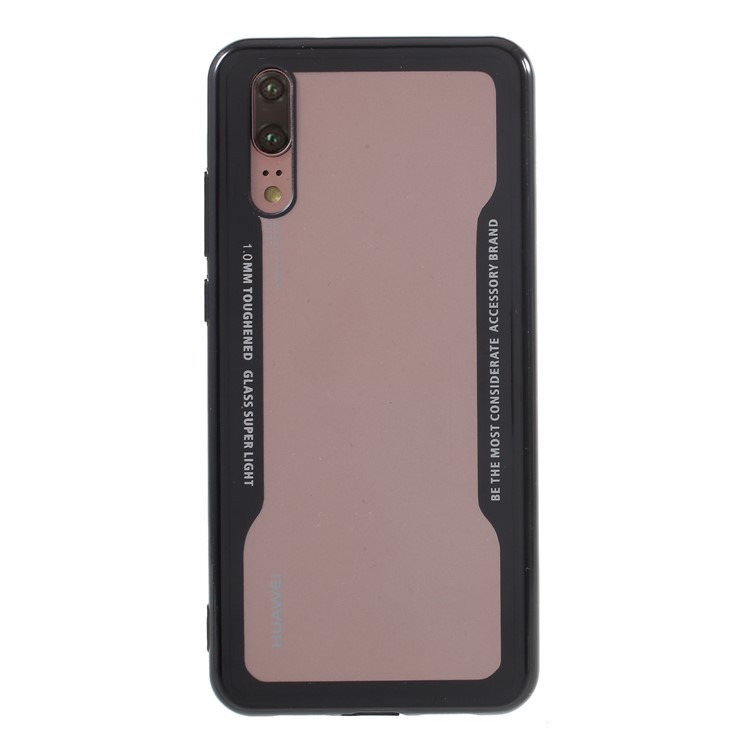 Transparent Acrylic Back + Silicone Frame Hybrid Case for Huawei P20 - Black-2