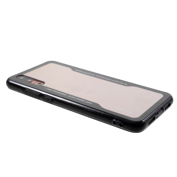 Transparent Acrylic Back + Silicone Frame Hybrid Case for Huawei P20 - Black-3
