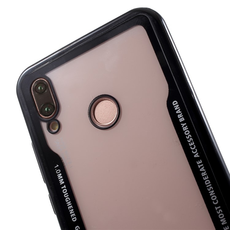 Transparent Acrylic Back + Silicone Frame Hybrid Mobile Phone Shell for Huawei P20 Lite / Nova 3e - Black-4