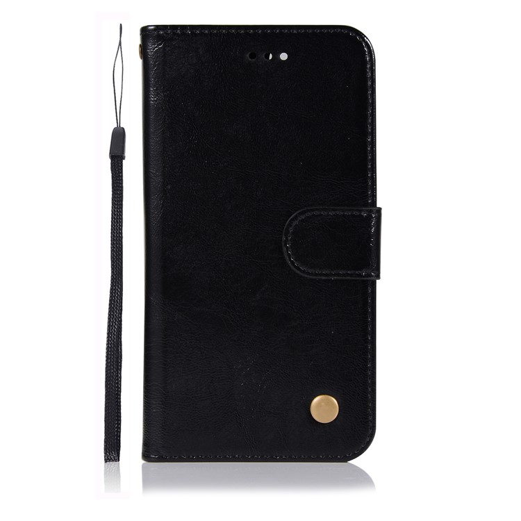 Retro Style PU Leather Folio Flip Cell Phone Case for Huawei P Smart/Enjoy 7S - Black-2