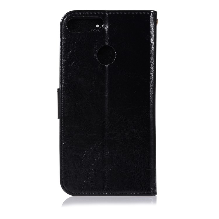 Retro Style PU Leather Folio Flip Cell Phone Case for Huawei P Smart/Enjoy 7S - Black-3