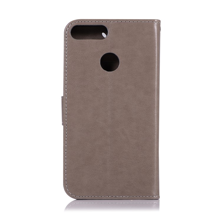 Impressum Eule Dream Catcher Wallet Stand Leder Abdeckung Für Huawei P Smart / 7s Genießen / Honor 9 Lite - Grau-3