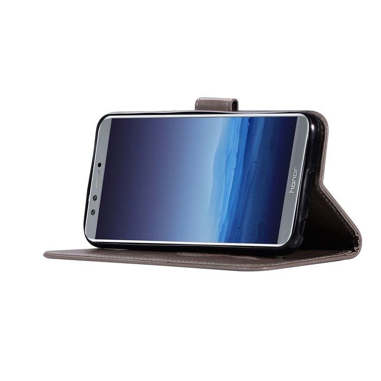Impressum Eule Dream Catcher Wallet Stand Leder Abdeckung Für Huawei P Smart / 7s Genießen / Honor 9 Lite - Grau-5