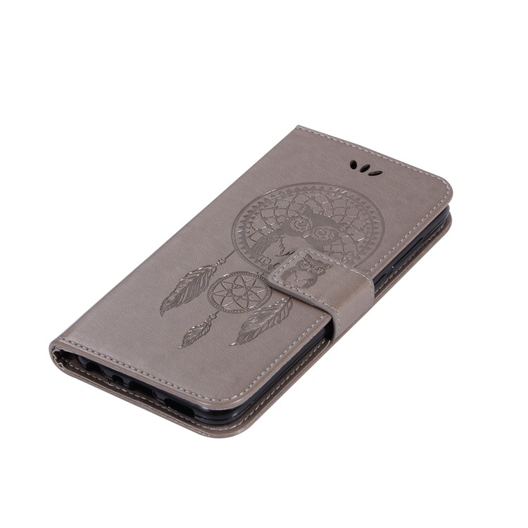 Impressum Eule Dream Catcher Wallet Stand Leder Abdeckung Für Huawei P Smart / 7s Genießen / Honor 9 Lite - Grau-7