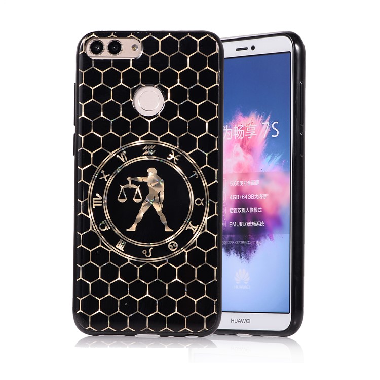 Electroplating Constellation Pattern TPU Phone Shell for Huawei P Smart / Enjoy 7S - Libra-1