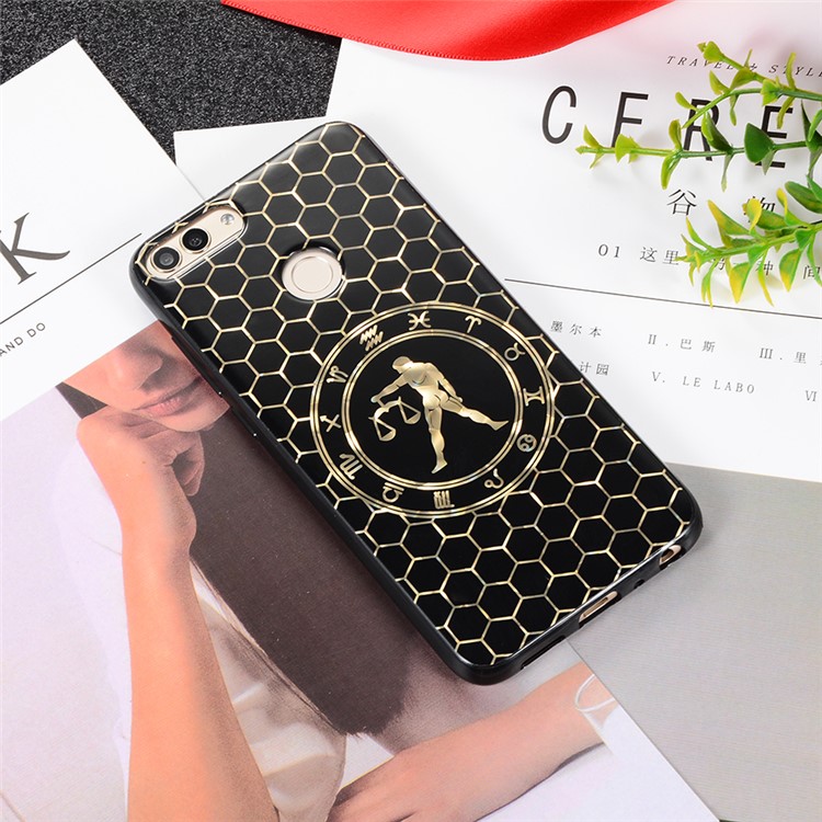 Electroplating Constellation Pattern TPU Phone Shell for Huawei P Smart / Enjoy 7S - Libra-9