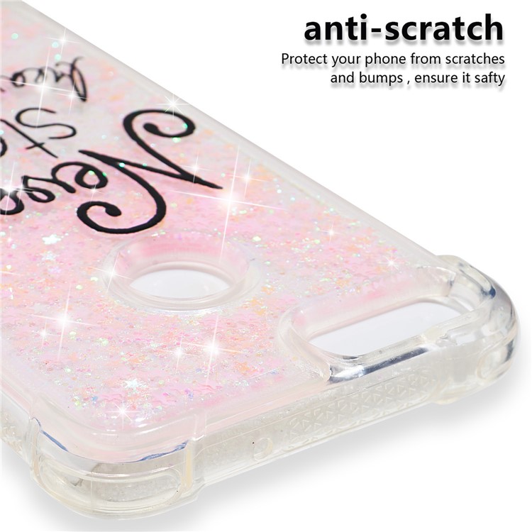 Liquid Glitter Powder Quicksand Shockproof TPU Cell Phone Case for Huawei P Smart/Enjoy 7S - Never Stop Dreaming-7