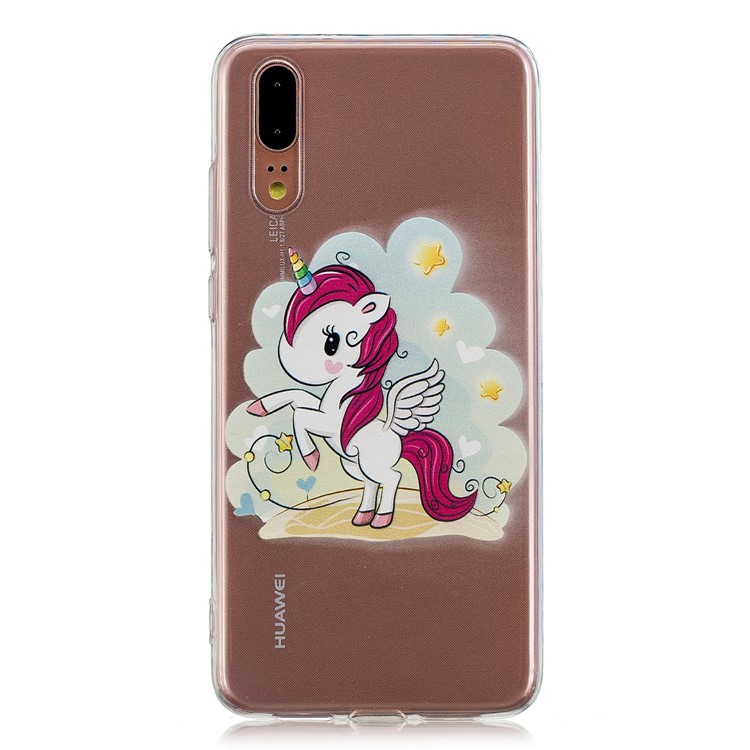 Pattern Printing Soft TPU Case for Huawei P20 - Unicorn-3