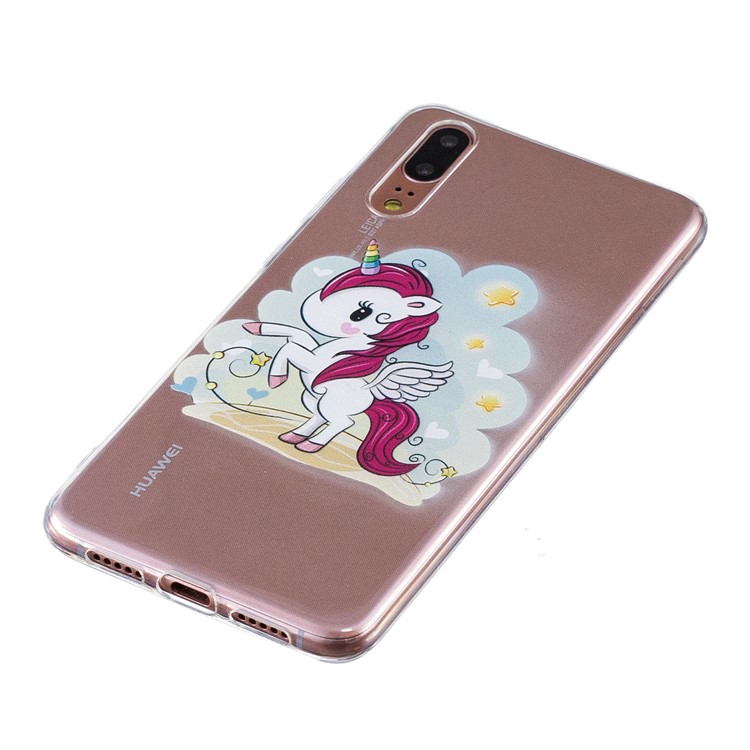 Pattern Printing Soft TPU Case for Huawei P20 - Unicorn-4