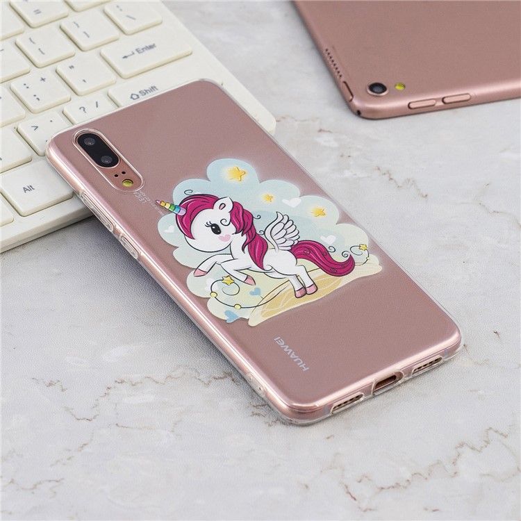 Pattern Printing Soft TPU Case for Huawei P20 - Unicorn-7
