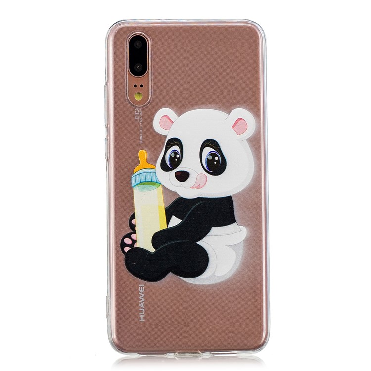 Pattern Printing Soft TPU Shell for Huawei P20 - Panda Baby-2