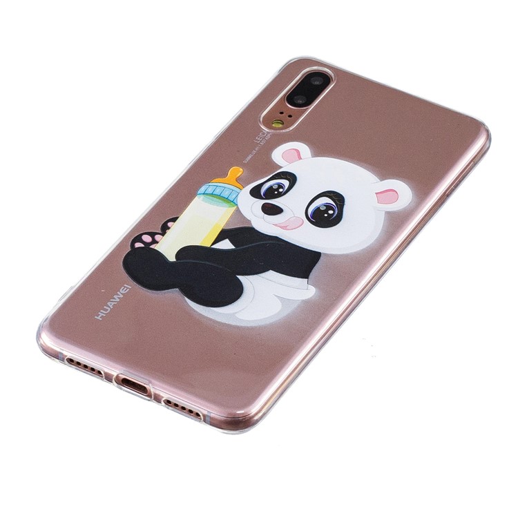 Pattern Printing Soft TPU Shell for Huawei P20 - Panda Baby-3