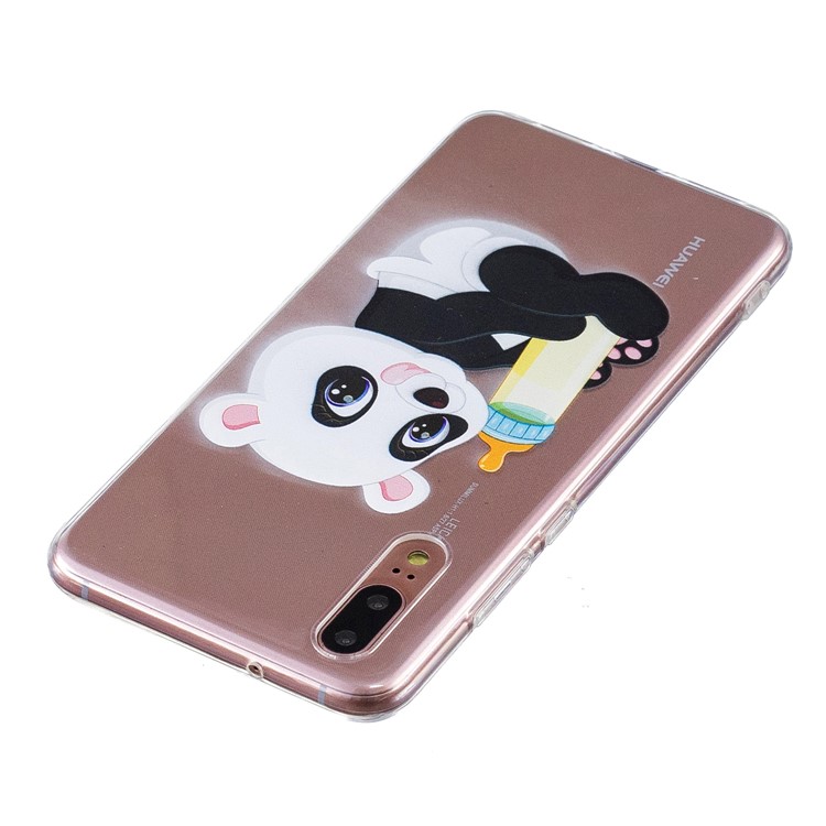 Pattern Printing Soft TPU Shell for Huawei P20 - Panda Baby-4