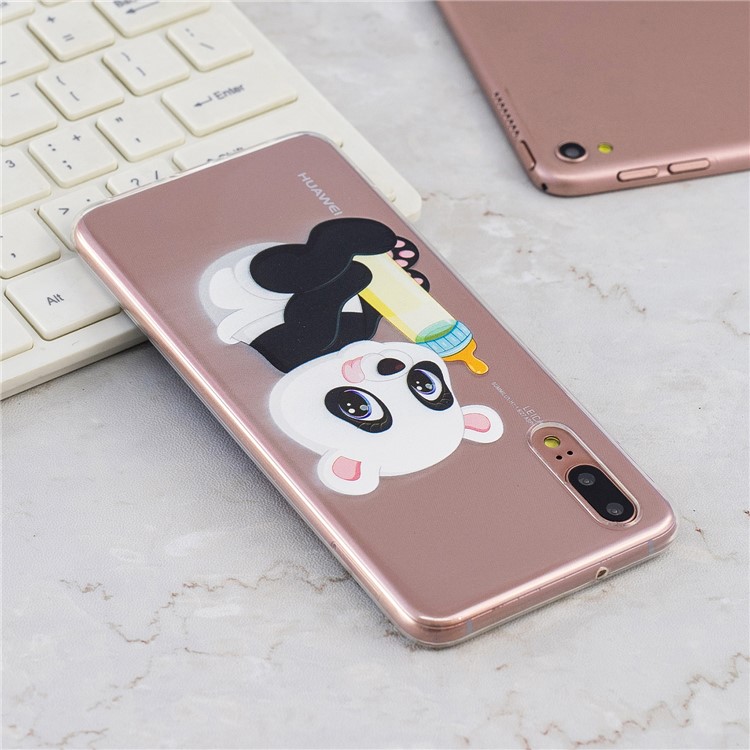 Pattern Printing Soft TPU Shell for Huawei P20 - Panda Baby-7