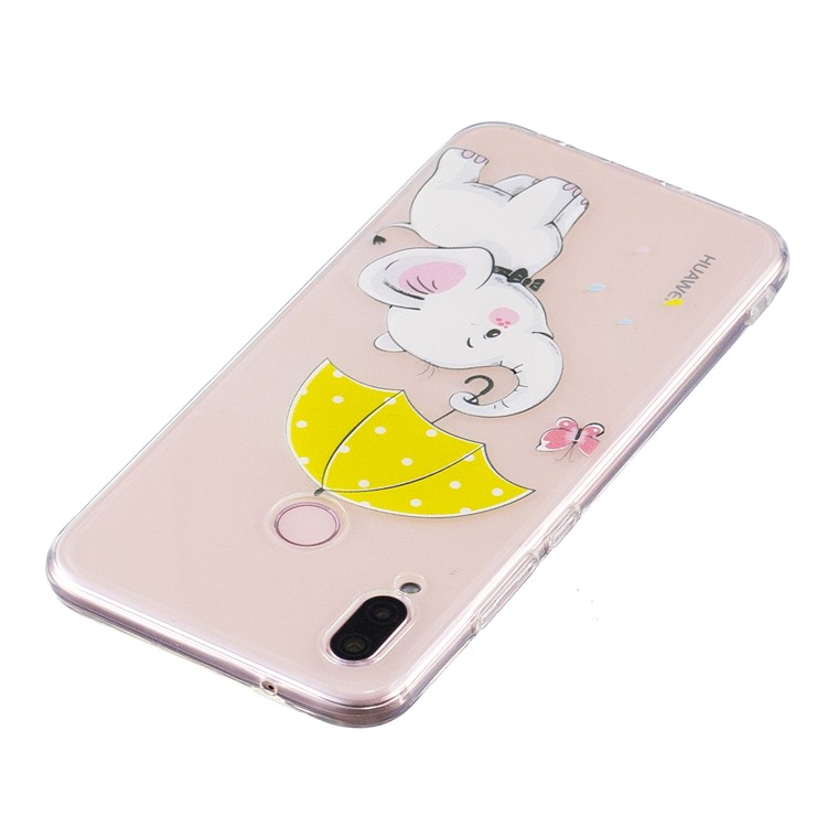 Pattern Printing Soft TPU Case for Huawei P20 Lite/Nova 3e (China) - Little Elephant with Umbrella-5