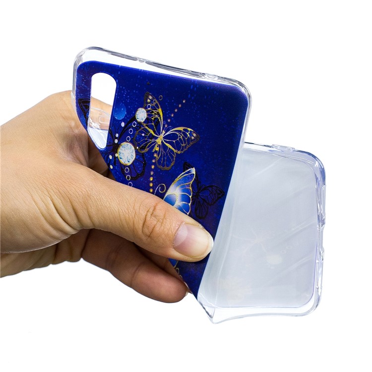 Pattern Printing Soft TPU Cover for Huawei P20 Pro - Blue Butterflies-6