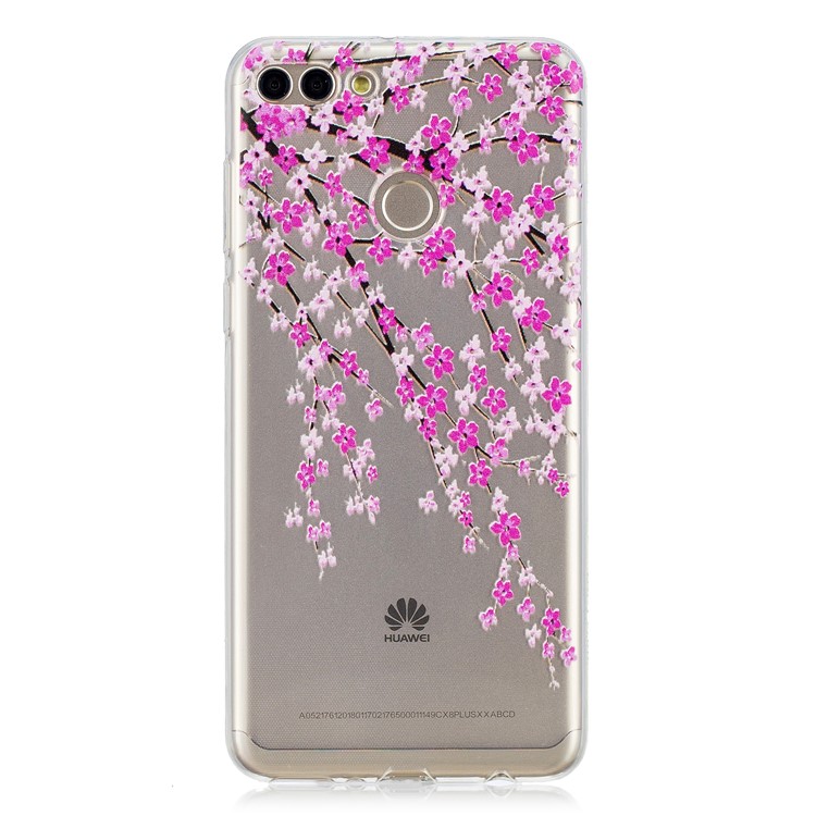 Pattern Printing Embossed TPU Flexible Case for Huawei Honor 7C / Enjoy 8 /Y7 Prime (2018) - Plum Blossom-1
