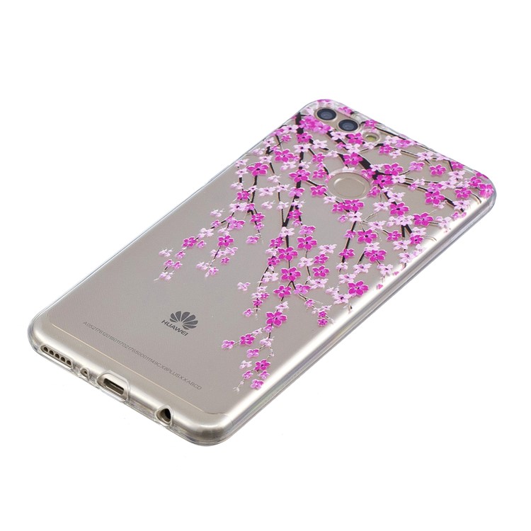 Pattern Printing Embossed TPU Flexible Case for Huawei Honor 7C / Enjoy 8 /Y7 Prime (2018) - Plum Blossom-2