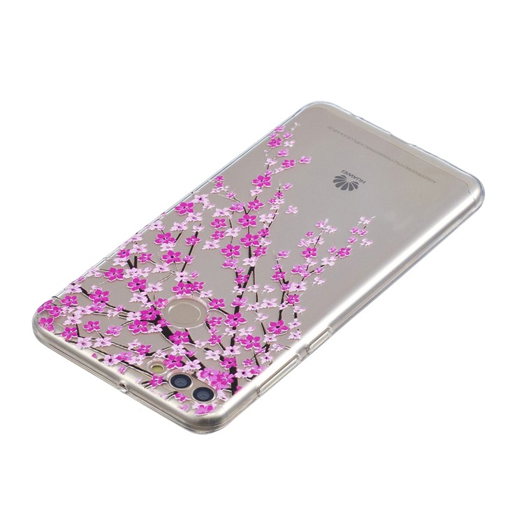 Pattern Printing Embossed TPU Flexible Case for Huawei Honor 7C / Enjoy 8 /Y7 Prime (2018) - Plum Blossom-3