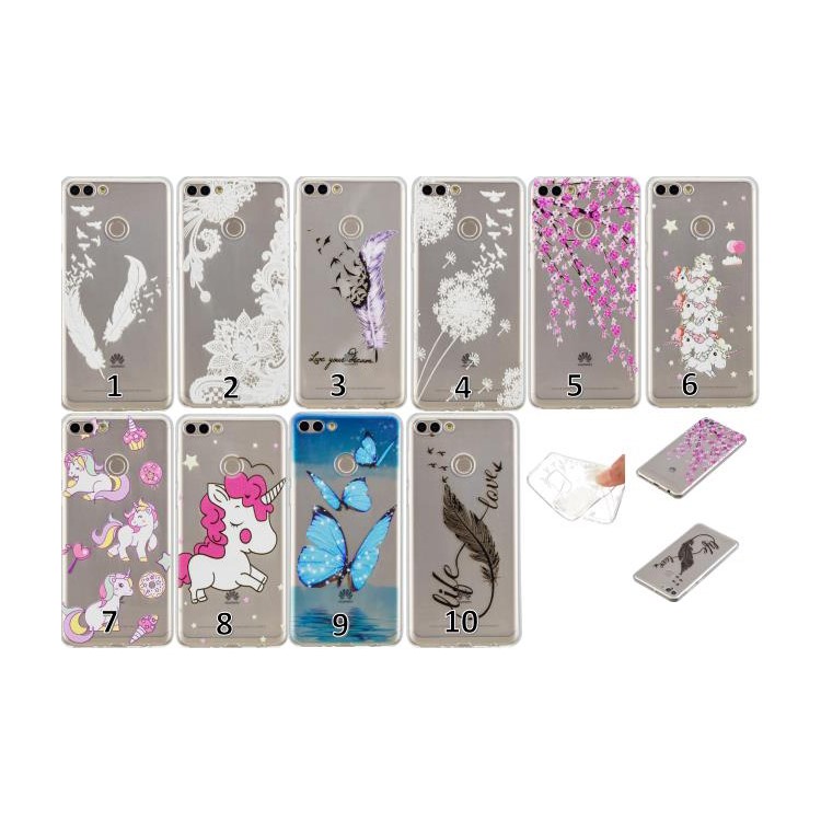 Pattern Printing Embossed TPU Flexible Case for Huawei Honor 7C / Enjoy 8 /Y7 Prime (2018) - Plum Blossom-4
