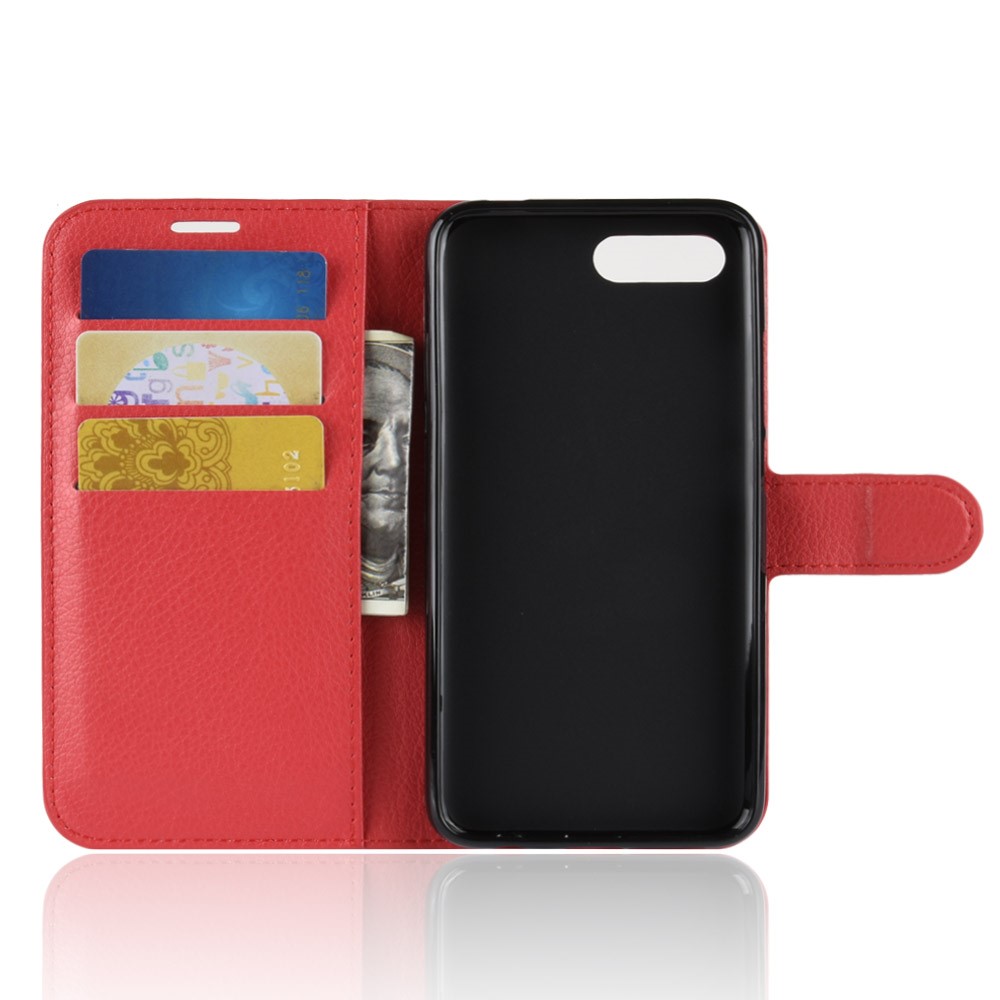 Litchi Texture Wallet Stand Leather Mobile Shell for Huawei Honor 10 - Red-3