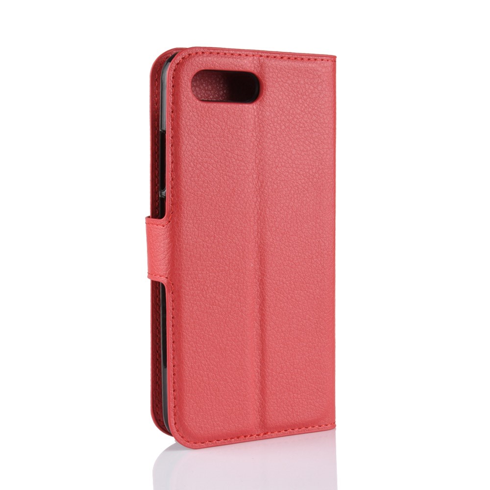 Litchi Texture Wallet Stand Leather Mobile Shell for Huawei Honor 10 - Red-6