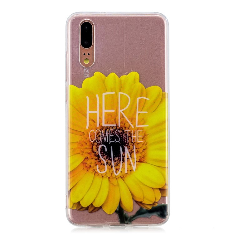 Pattern Printing IMD TPU Mobile Phone Case for Huawei P20 - Sunflower-1