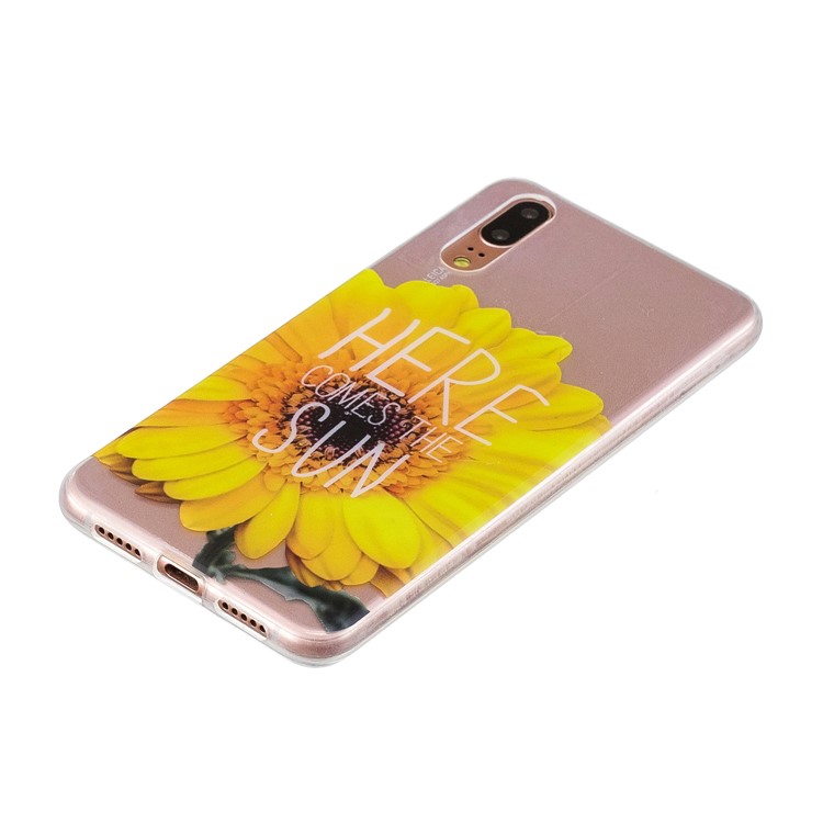 Pattern Printing IMD TPU Mobile Phone Case for Huawei P20 - Sunflower-2