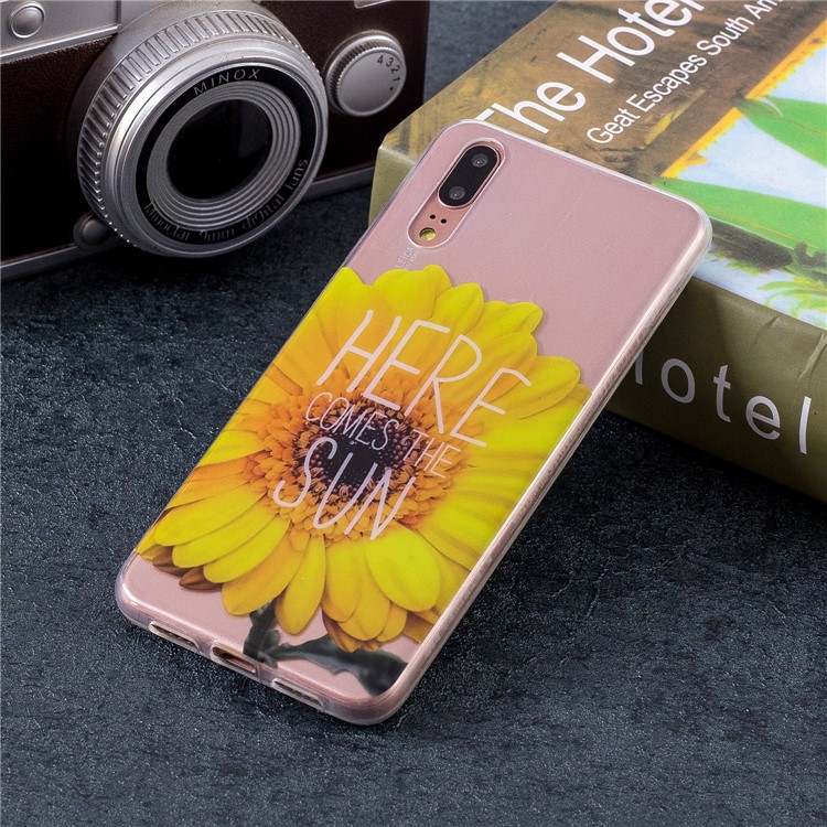 Pattern Printing IMD TPU Mobile Phone Case for Huawei P20 - Sunflower-5