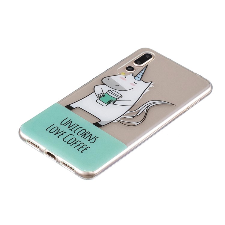 Pattern Printing IMD TPU Protective Casing for Huawei P20 Pro - Unicorns Love Coffee-2
