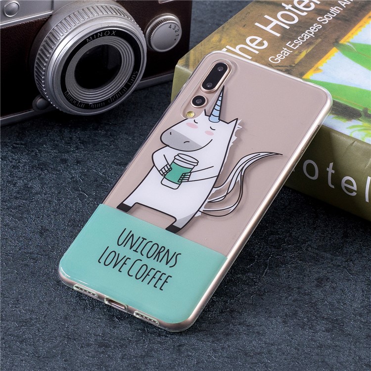 Pattern Printing IMD TPU Protective Casing for Huawei P20 Pro - Unicorns Love Coffee-5