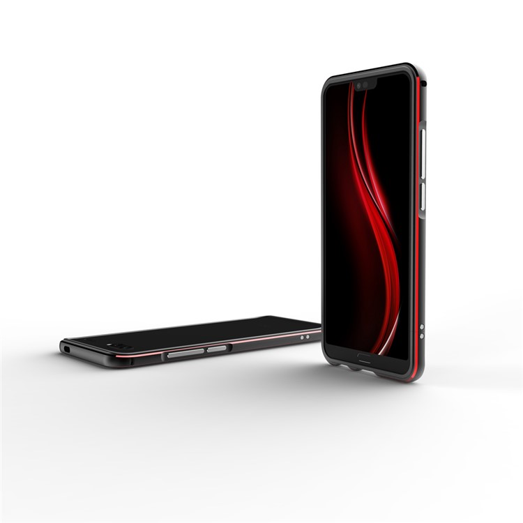 Screw Lock Electroplated Aluminium Alloy Bumper for Huawei Honor 10 - Black / Red-2