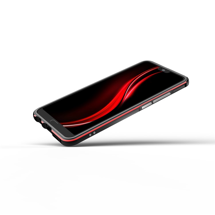 Screw Lock Electroplated Aluminium Alloy Bumper for Huawei Honor 10 - Black / Red-3