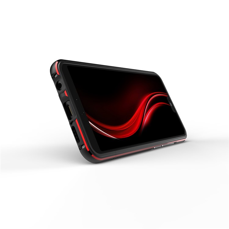 Screw Lock Electroplated Aluminium Alloy Bumper for Huawei Honor 10 - Black / Red-4