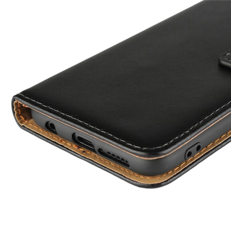 Split Leather Wallet Stand Flip Cover Case for Huawei Honor 10 - Black-11