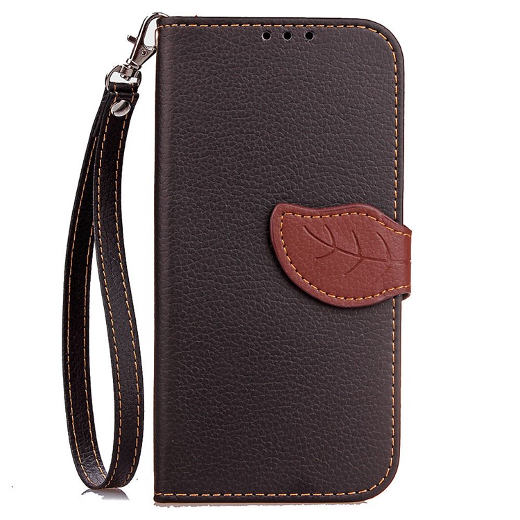 Leaf Shape Magnetic Flap Leather Wallet Case for Huawei P20 - Black-2