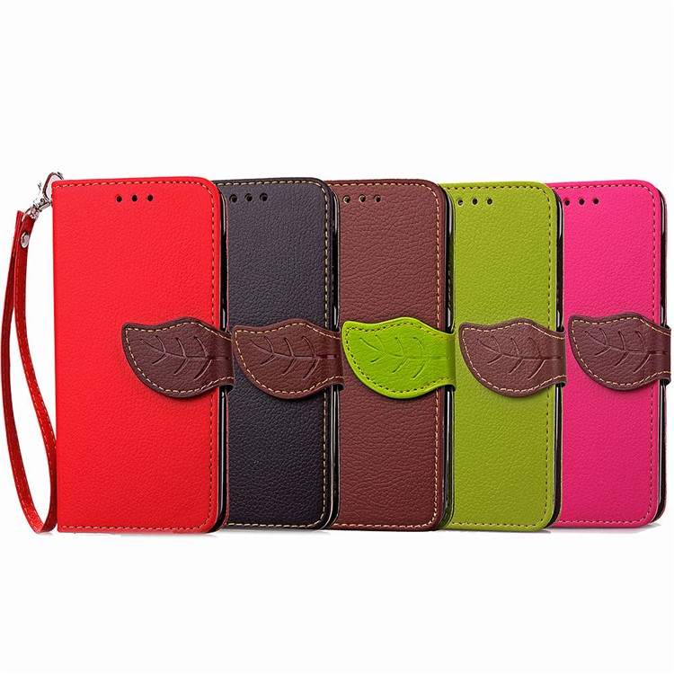 Leaf Shape Magnetic Flap Leather Wallet Case for Huawei P20 Lite/Nova 3e (China) - Black-14