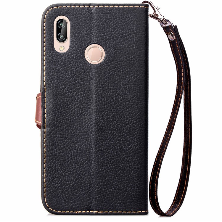 Leaf Shape Magnetic Flap Leather Wallet Case for Huawei P20 Lite/Nova 3e (China) - Black-3